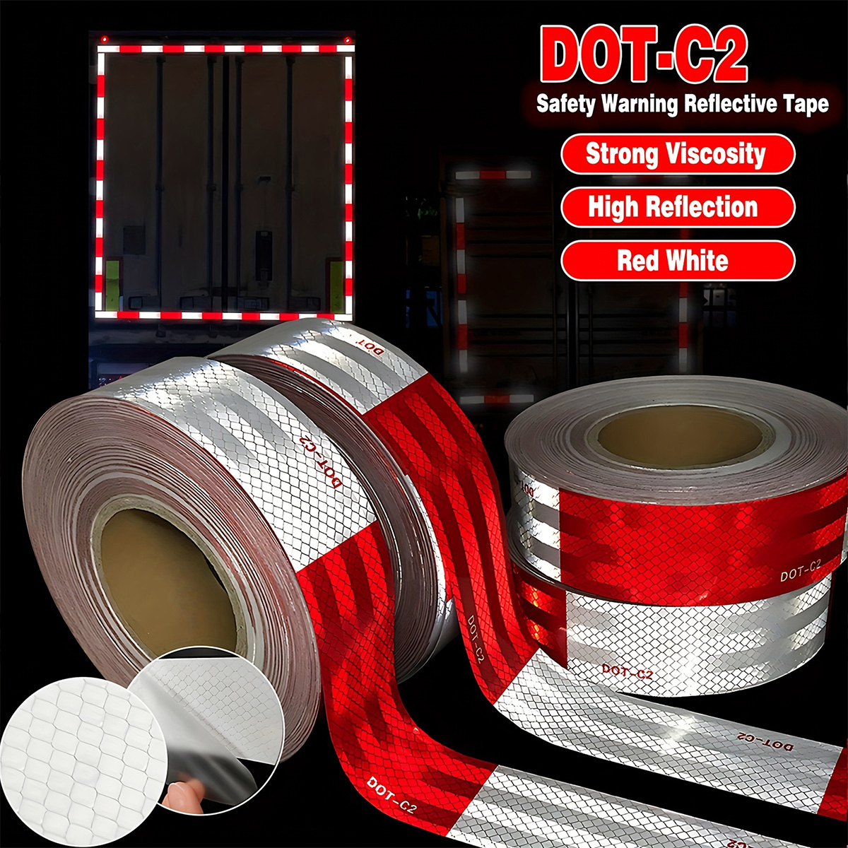 Woodworking Mask - Reflective Safety Tape DOT-C2 Waterproof Adhesive