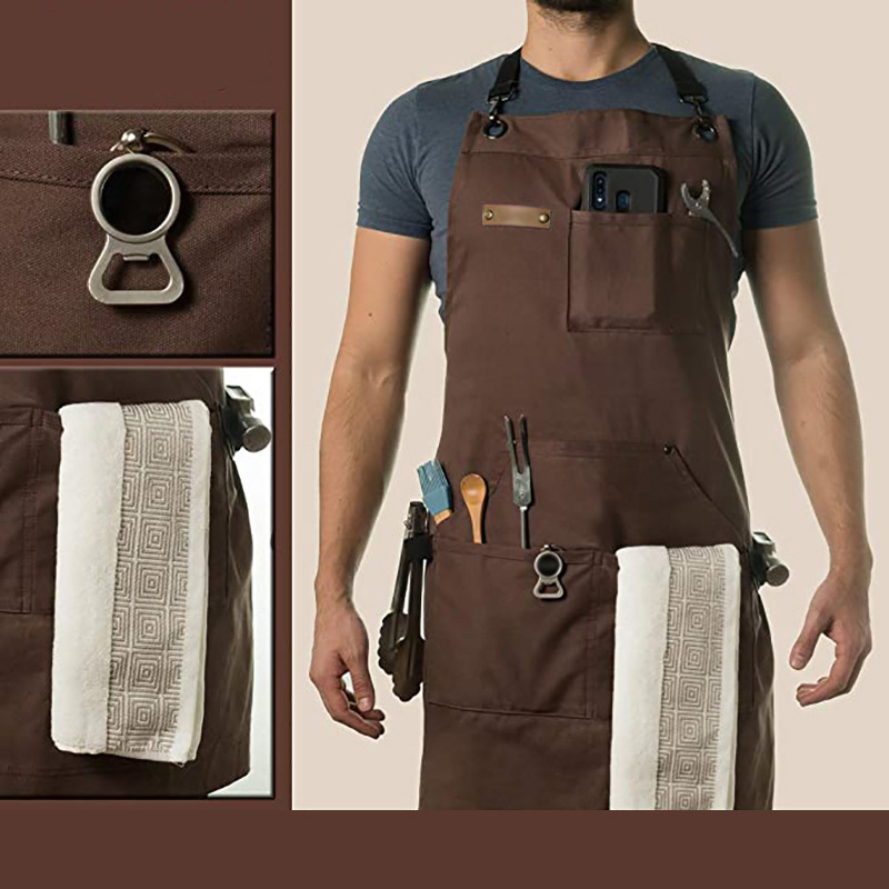 Woodworking Workshop Japan - Heavy-Duty Thick Canvas Multi-Pocket Adjustable Cross-Back