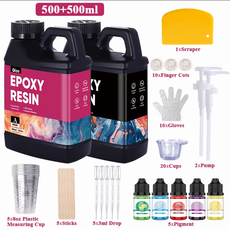 Woodworking Epoxy - 500ml/1000ml Epoxy Resin Kit Crystal Clear,