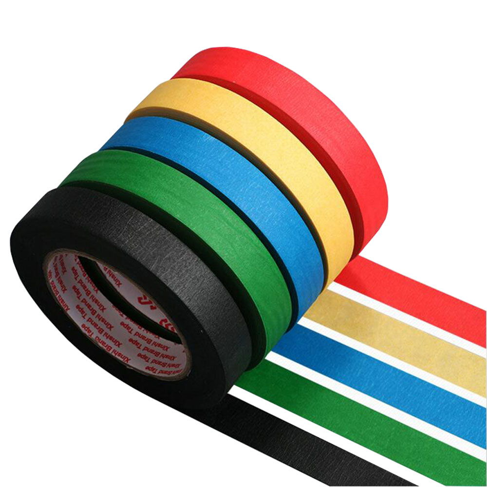 Woodworking Mask - 20M Colorful Paper Tape Red Black
