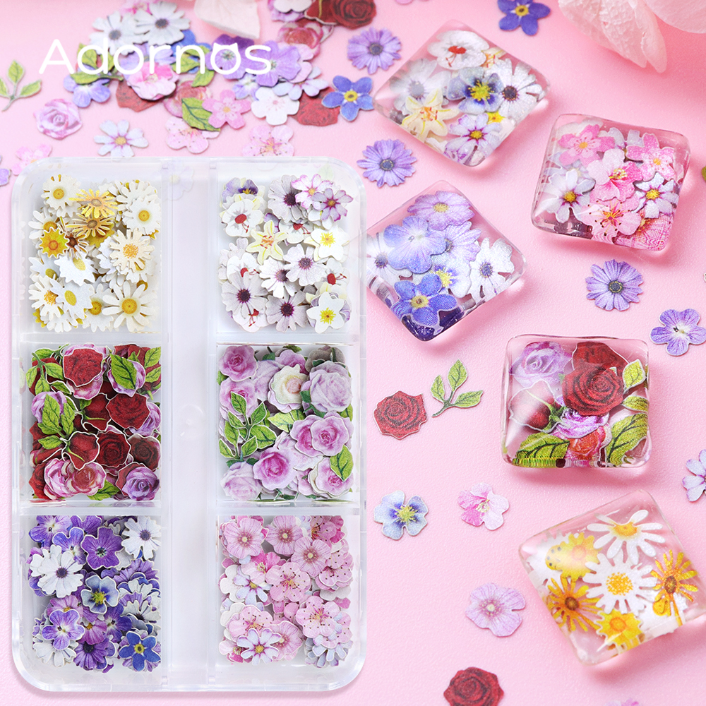 Woodworking Epoxy - 6 Grids Flowers Wood Pulp Chips