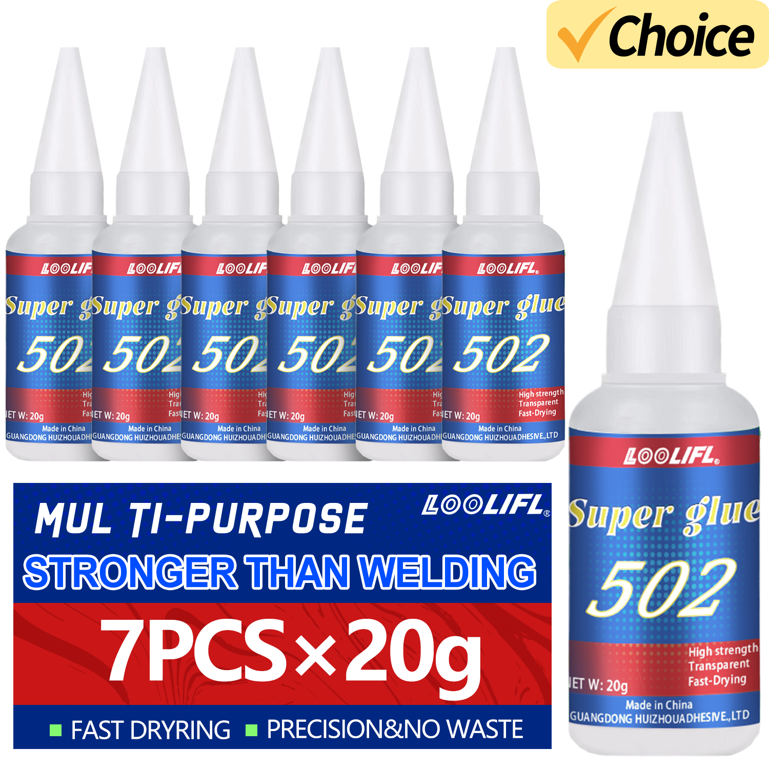 Woodworking Tool - LOOLIFL 1-7pcs 502 Super Glue Instant