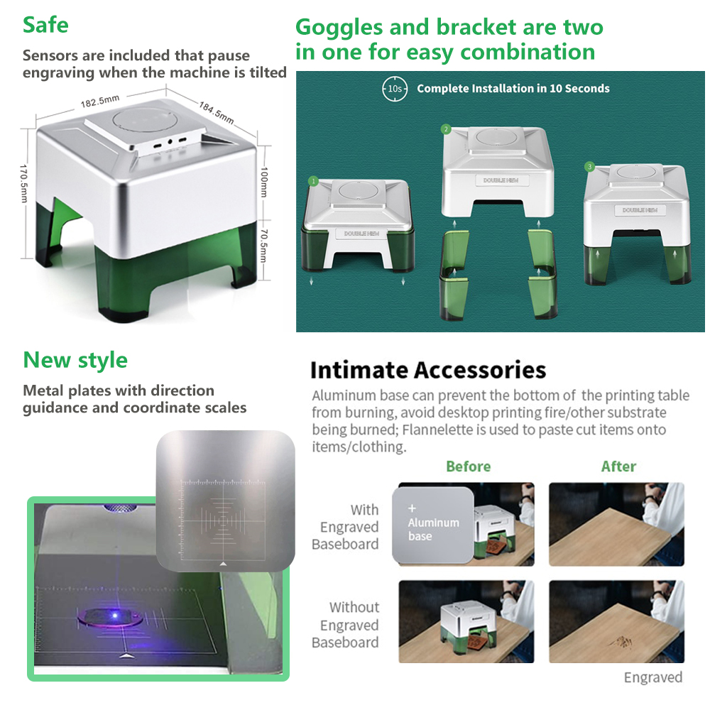 3W Mini Laser Engraver Portabl - Woodworking Logo review and price