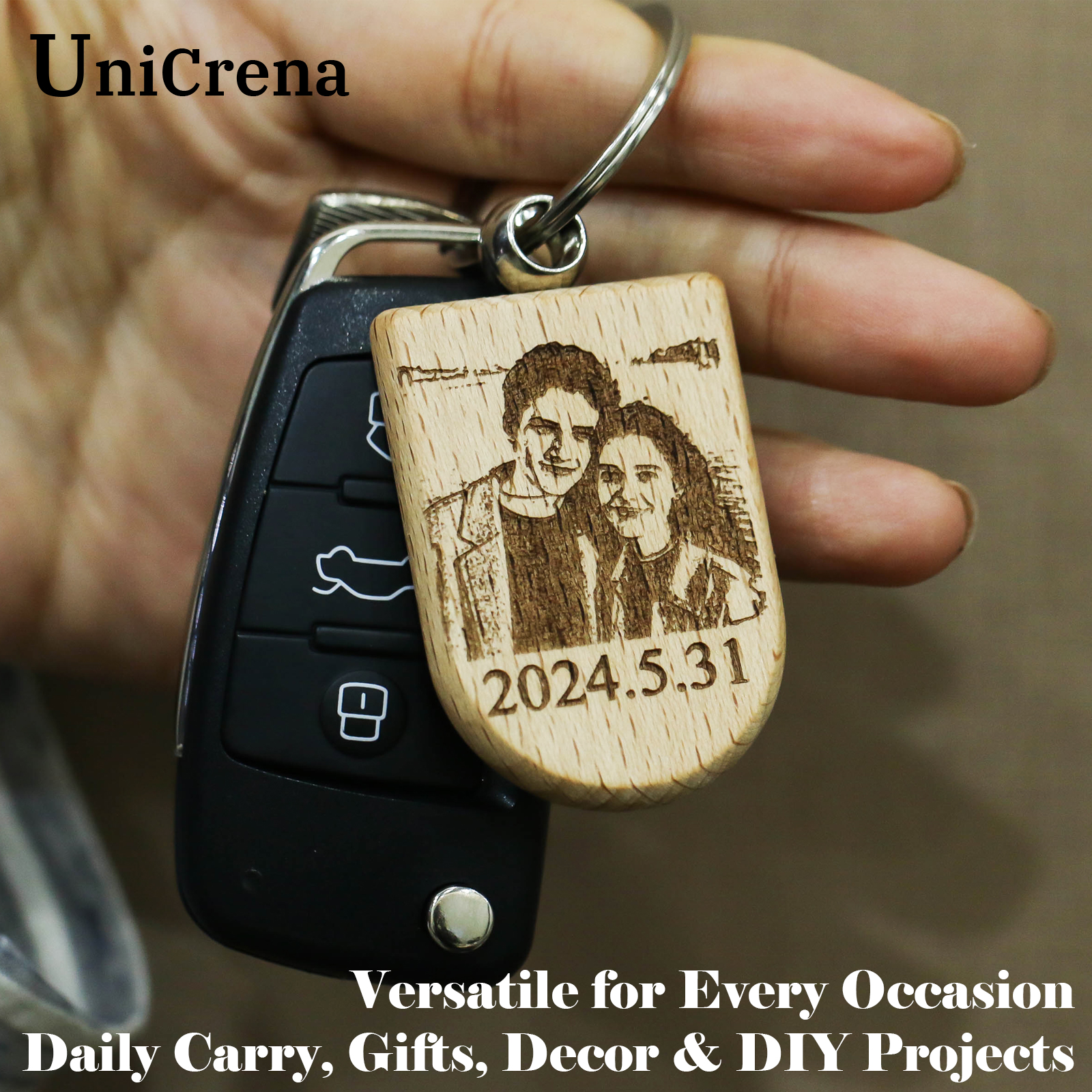 Unicrena Custom Photo Wood Key - Woodworking Logo review and price