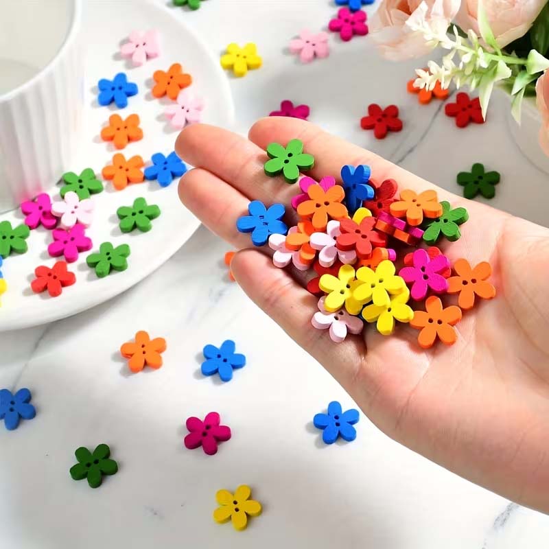 50/100PCS Flower wooden button - Woodworking Z Clips review and price